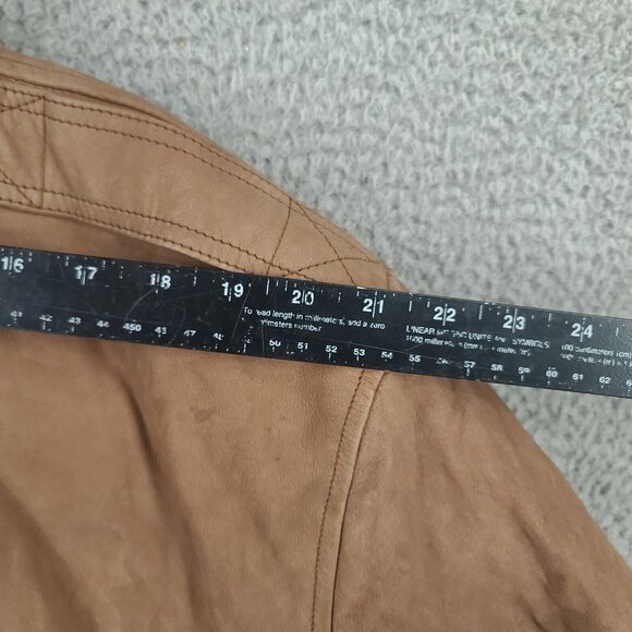 International Leather Collection Jacket Mens Medium Brown Bomber Full Zip - Picture 5 of 13